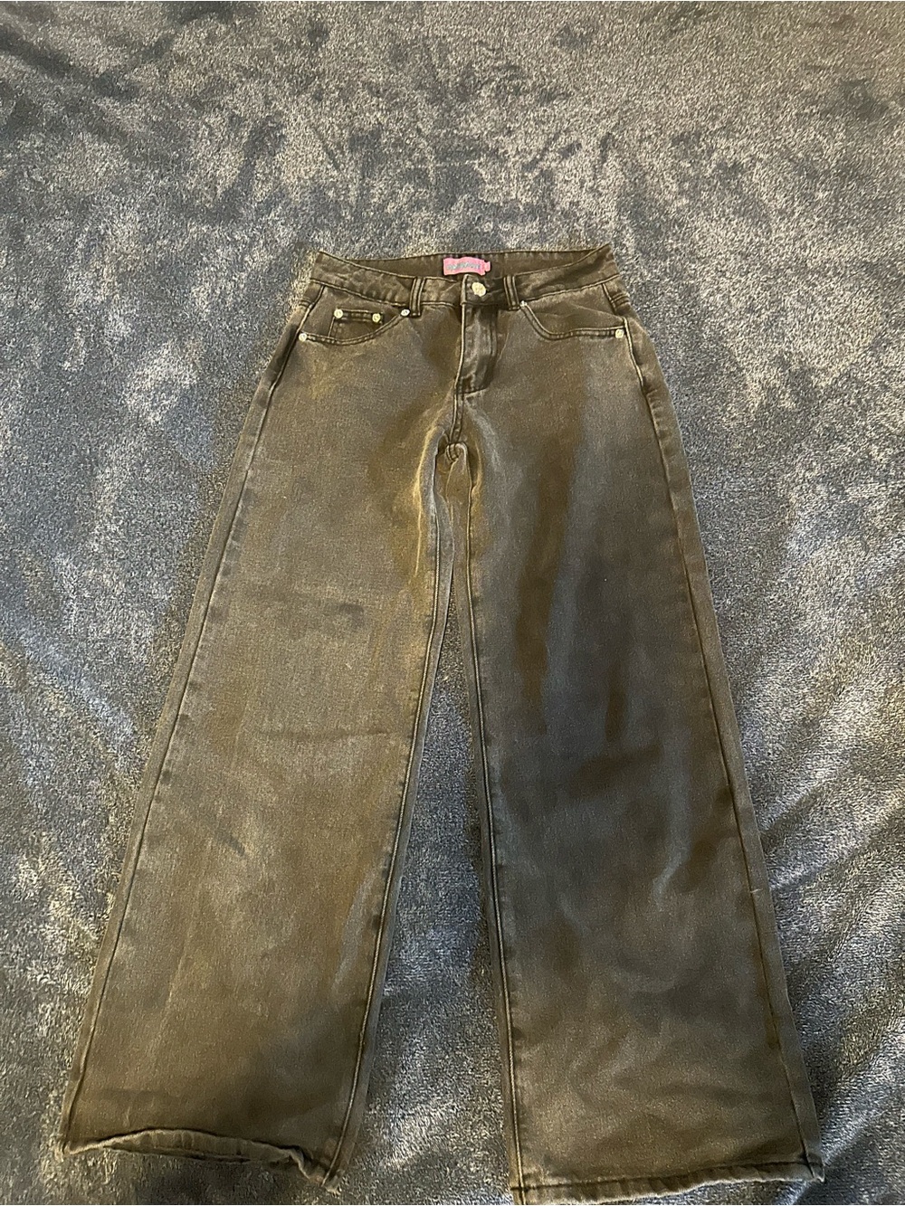Edkited black low rise  wash jeans